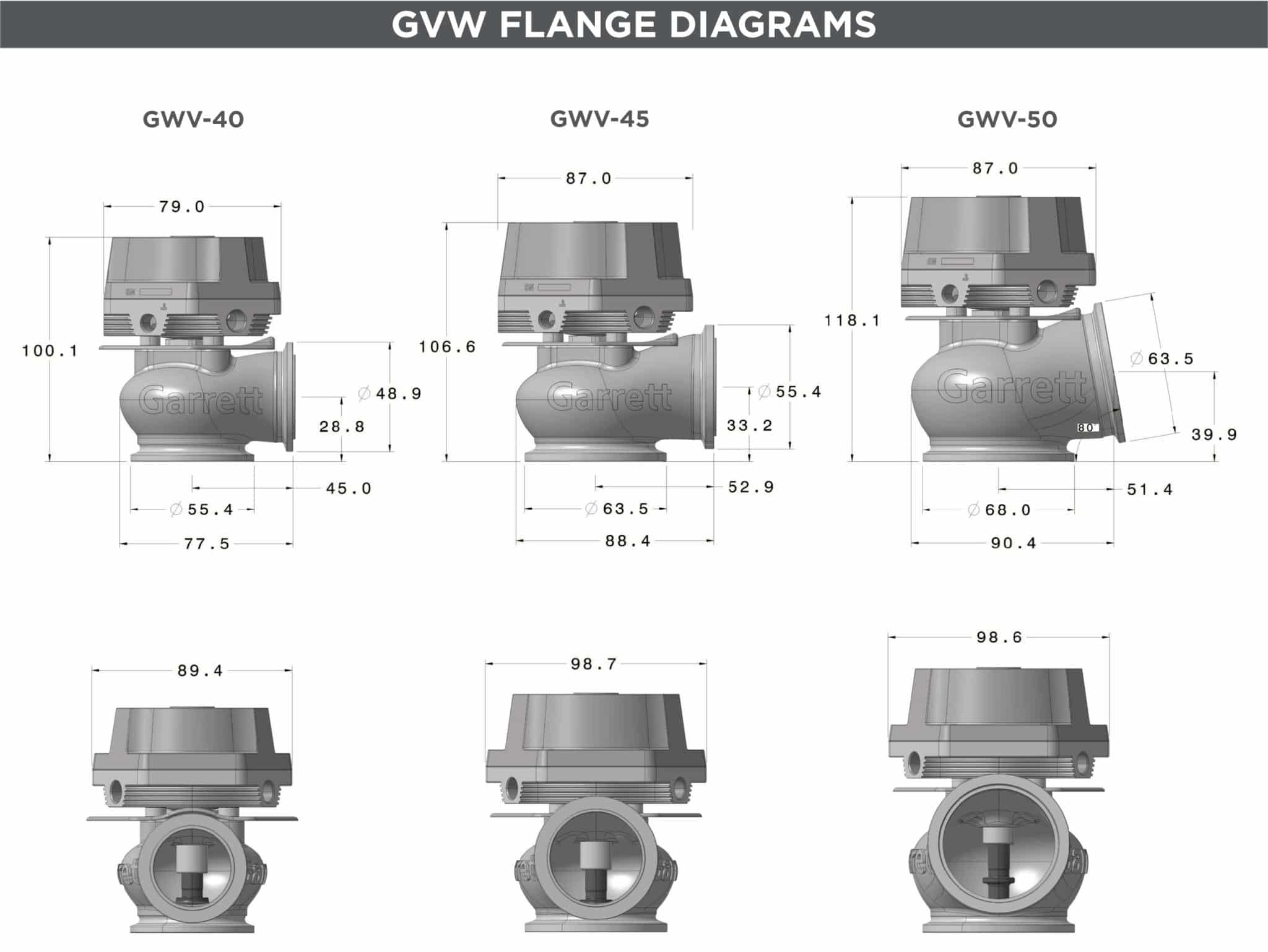 Garrett GVW-50 External Wastegate Kit 45mm - Mic Turbo